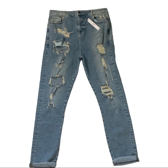 ASOS Design Factory Destroyed Super High Rise Jean - Picture 1 of 14